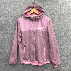SIS Women's Sportswear Full Zip Hooded Jacket, 2 Pockets, Pink, Size M